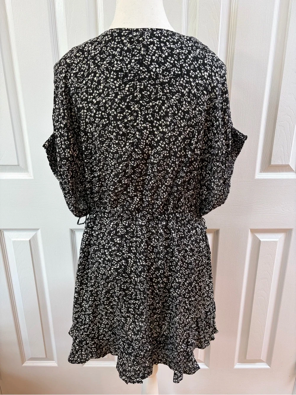 Free People Black and White One Fine Day Mini Dress Size s